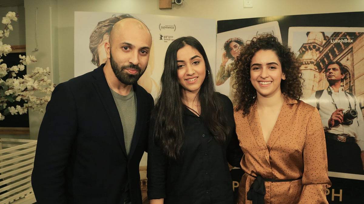 Director Ritesh Batra with actor Sanya Malhotra from <i>Photograph</i>.