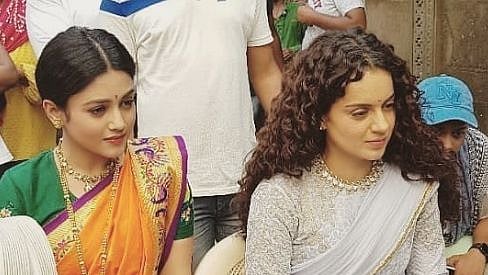 Mishti Chakravarty with Kangana Ranaut on the sets of <i>Manikarnika.</i>