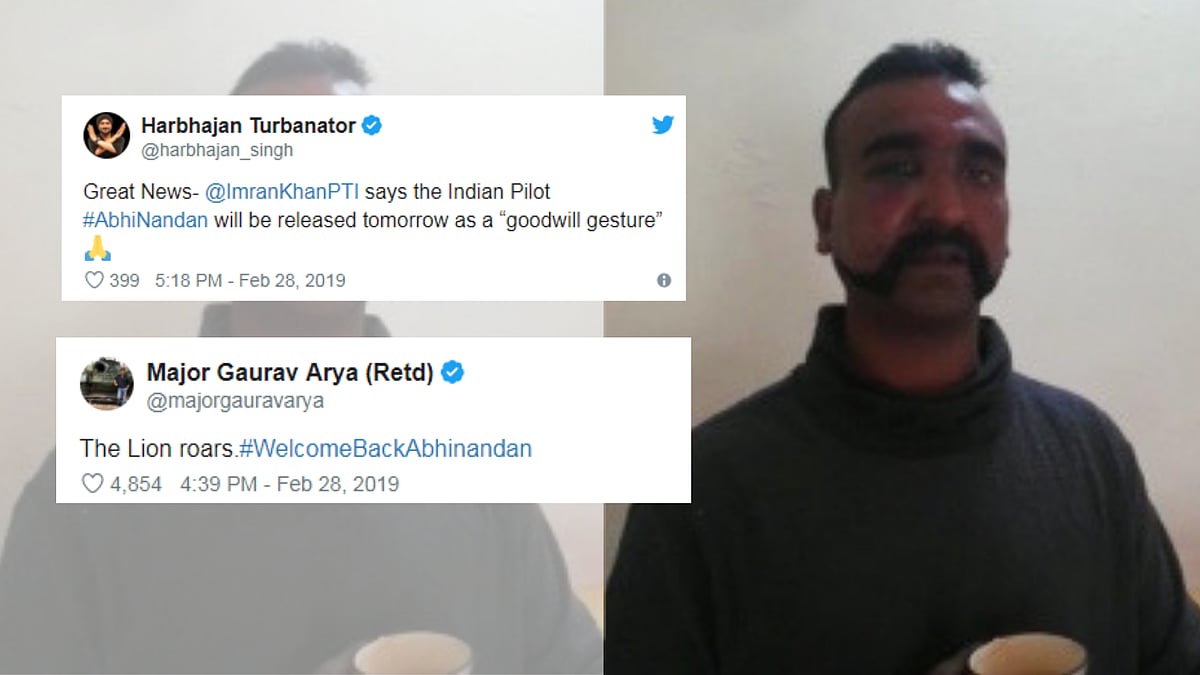 As soon as the announcement of Abhinandan Varthaman’s release was made, Twitter erupted with joy.
