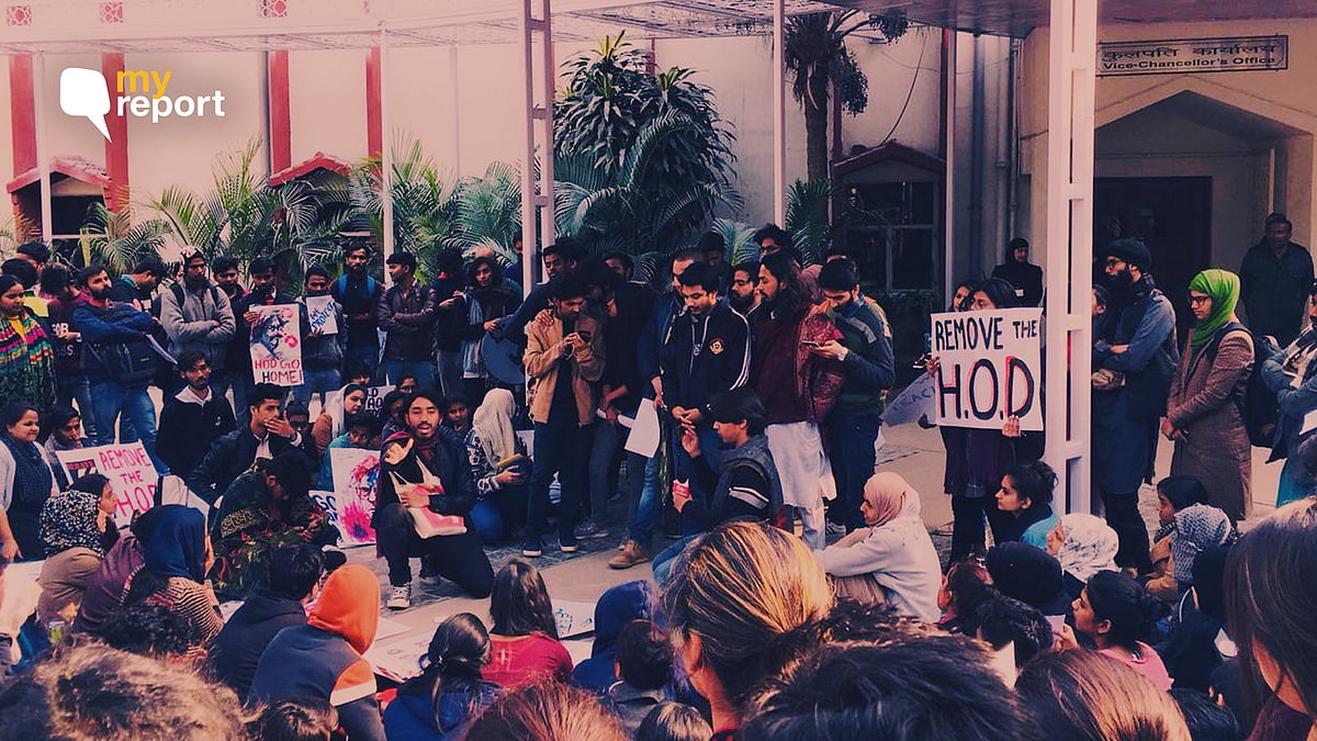 Protests continue inside the Jamia campus after HOD being sent on leave.