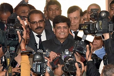 New Delhi: Union Finance Minister Piyush Goyal arrives at Parliament to present the interim budget 2019 in New Delhi, on Feb 1, 2019. (Photo: IANS/PIB)