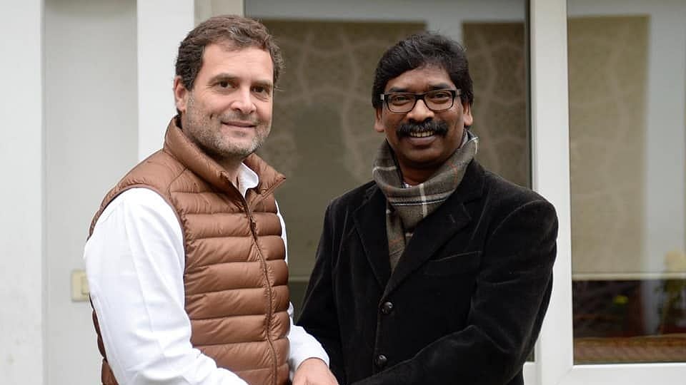 Congress President Rahul Gandhi and JMM Working President Hemant Soren.