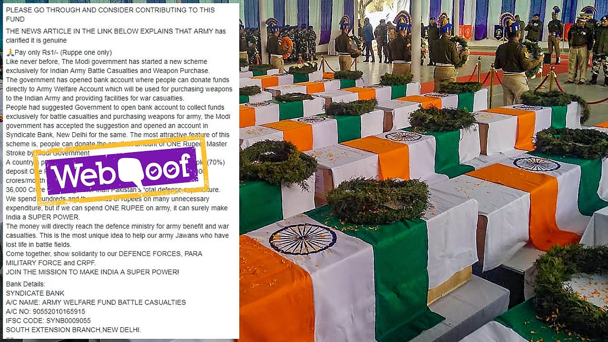 While there is an Army Battle Casualties Welfare Fund, it has not been set up to buy weapons.