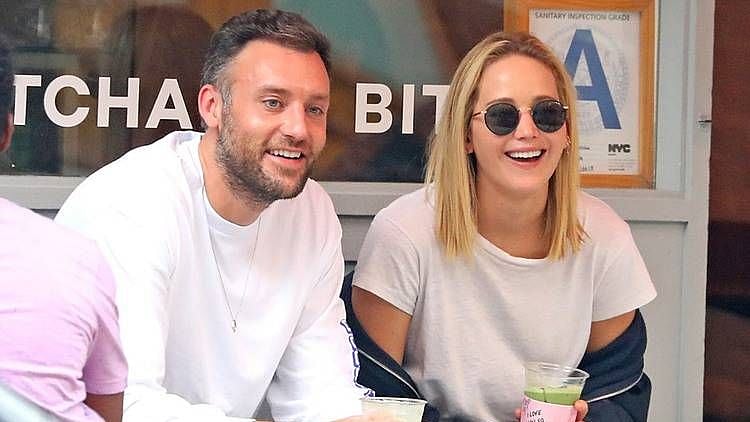 Jennifer Lawrence with fiance Cooke Maroney.