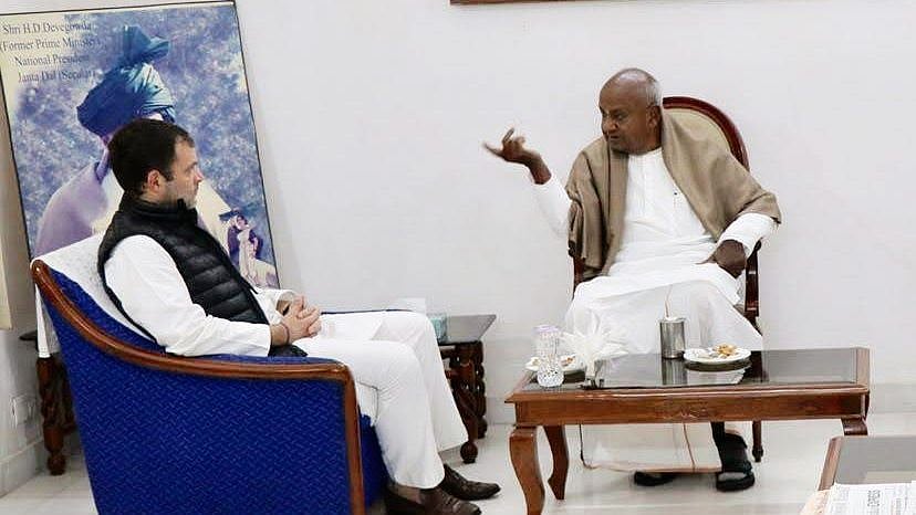 Deve Gowda meeting Rahul Gandhi. 