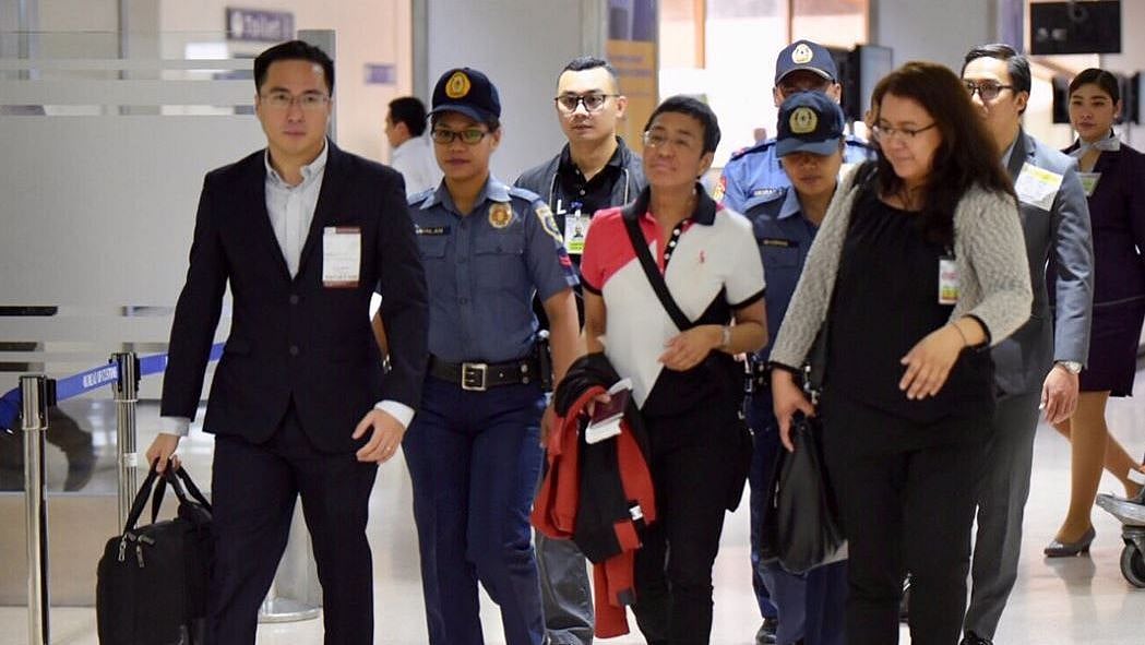 Maria Ressa arrested at the Ninoy Aquino International Airport in Philippines
