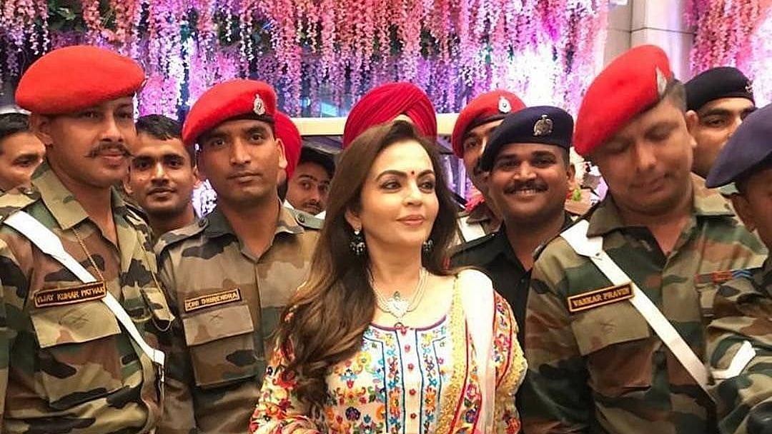 Nita Ambani holds function for members of the armed forces to celebrate Akash-Shloka wedding. 