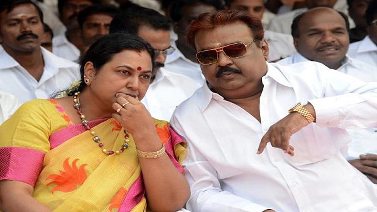 Vijayakant with Premalatha.