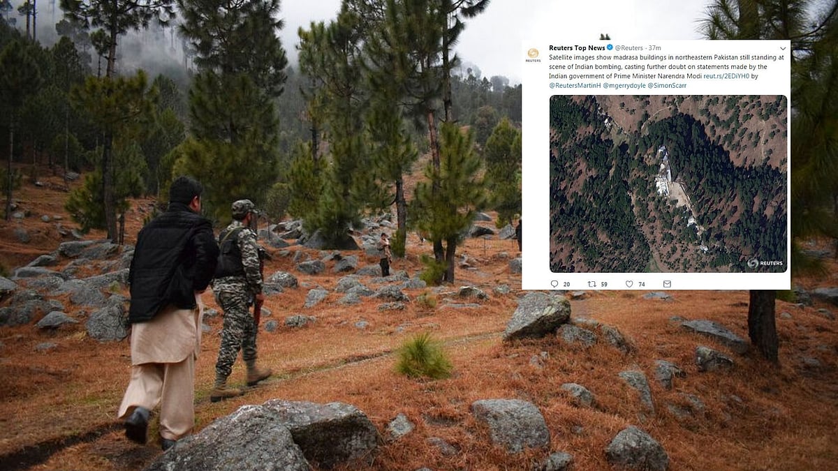 The Reuters image (pip) shows that the Madrassa that IAF Airstrike has claimed to hit is still standing.
