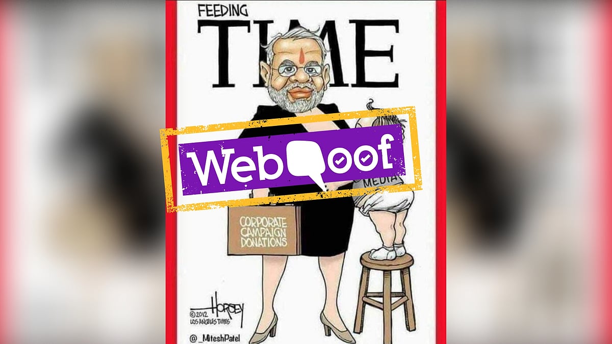 The image has been altered to depict PM Modi in the manner seen.