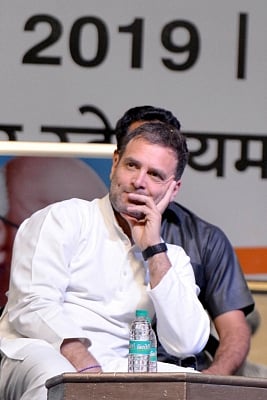 New Delhi: Congress President Rahul Gandhi during the National Convention of OBC Department, at Indira Gandhi Stadium, in New Delhi, on March 27, 2019. (Photo: IANS)