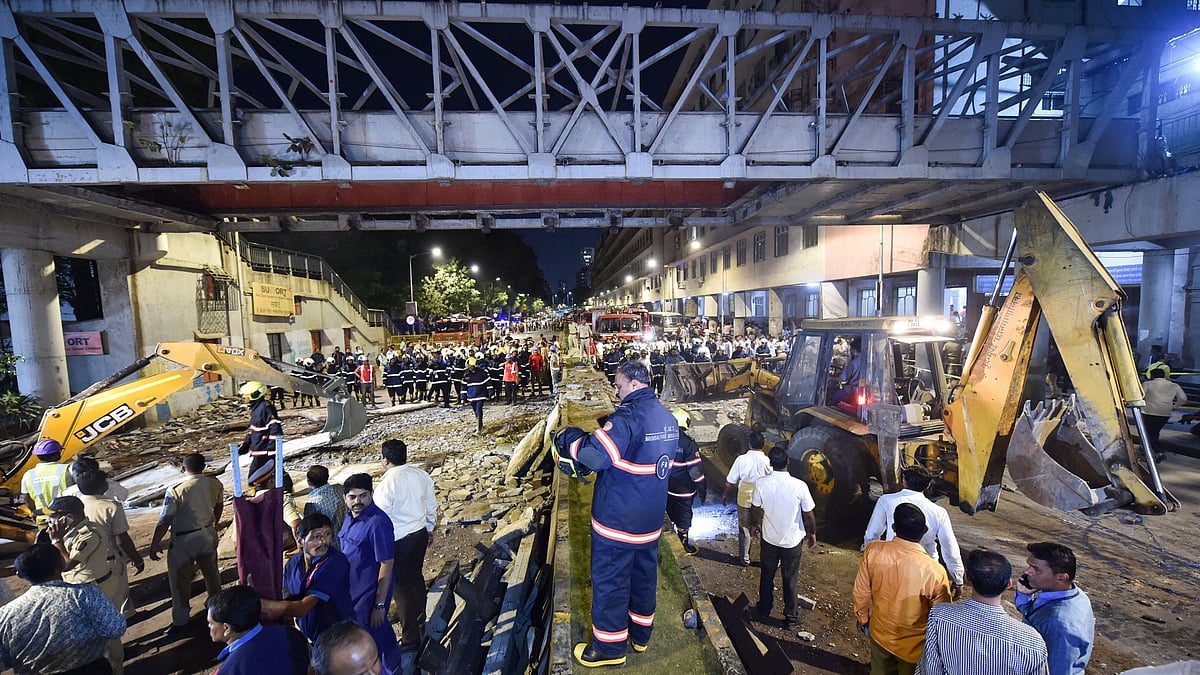 Six persons were killed and 31 injured after a section of the foot overbridge near the CST station in south Mumbai collapsed on Thursday. 