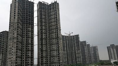 Under-construction buildings. 