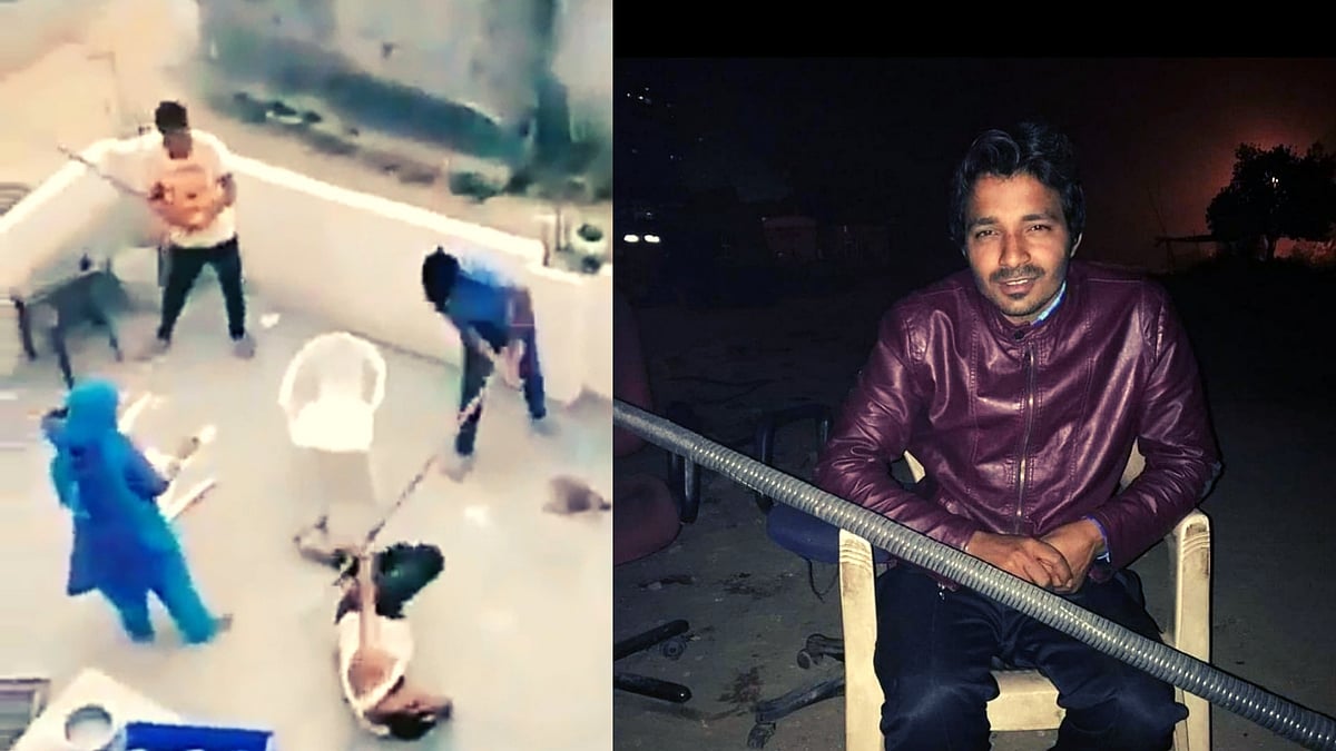 On the right is Rajkumar who has filed a cross FIR against the Muslim family, whose home was vandalised on 21 March.