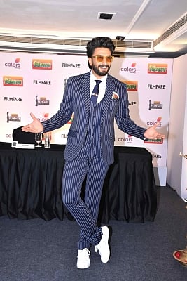 Mumbai: Actor Ranveer Singh addresses a press conference regarding Vimal Filmfare Awards 2019, in Mumbai, on March 11, 2019. (Photo: IANS)