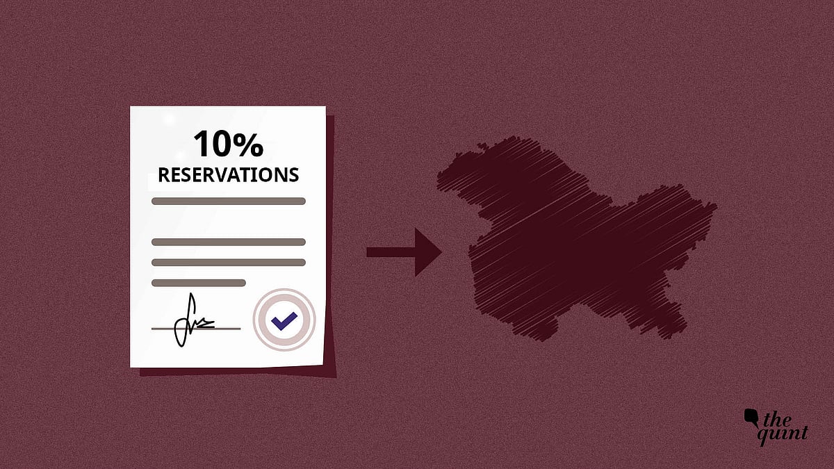 The 10% reservation policy can now be applied in Jammu & Kashmir.