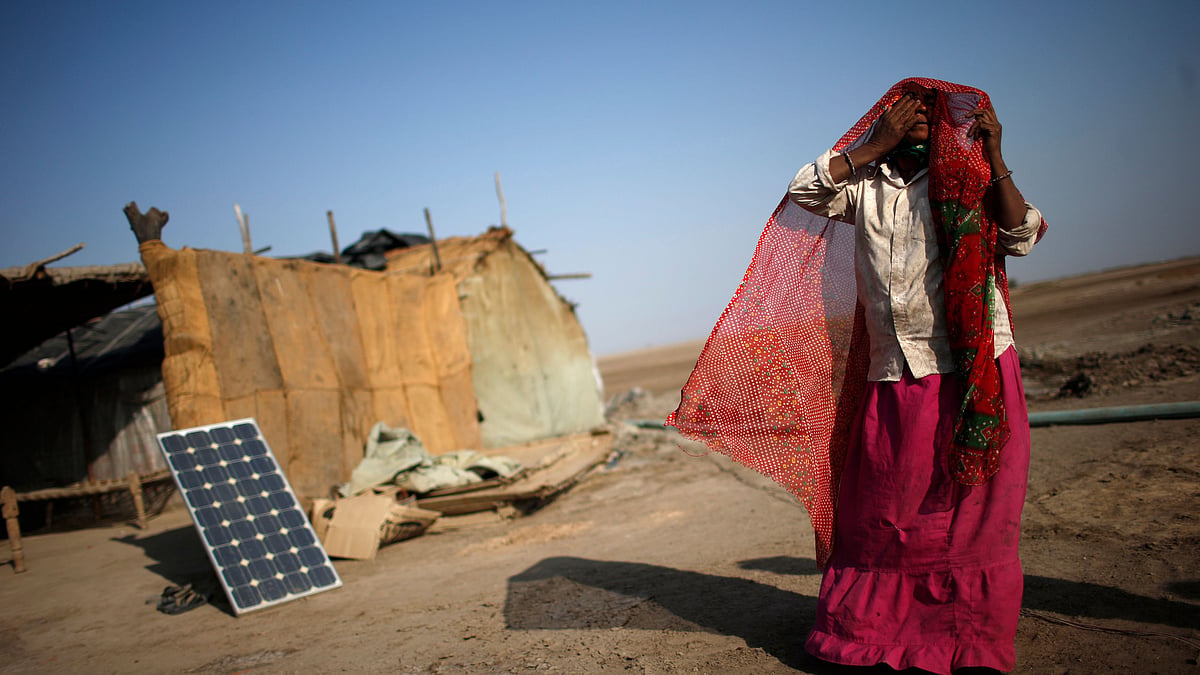 Photo used for representation: A labourer outside a shelter in Little Rann of Kutch in the western Indian state of Gujarat.