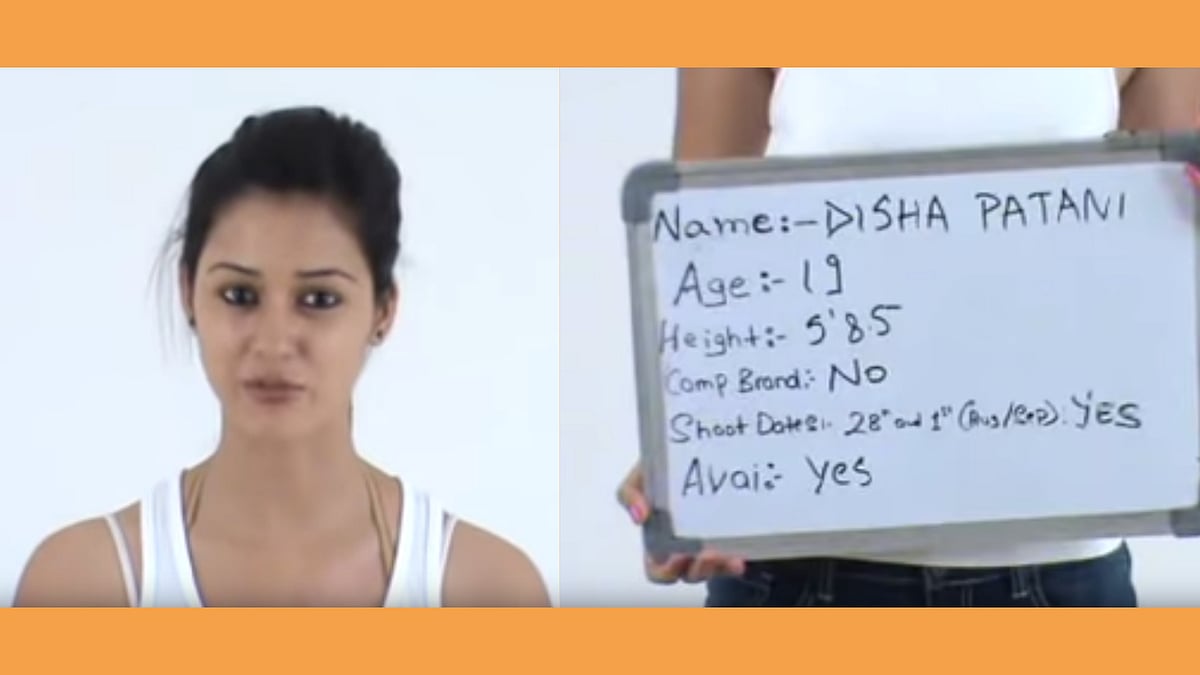Actor Disha Patani was 19 years old when she auditioned for a commercial.