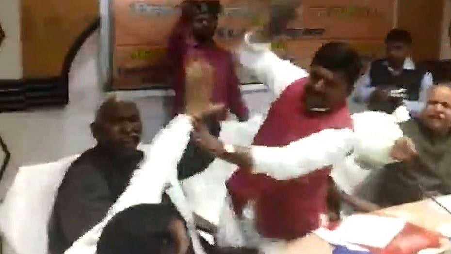 BJP MP from Sant Kabir Nagar Sharad Tripathi and MLA from Mehdawal, Rakesh Baghel, got involved in a verbal duel over taking credit for a newly laid road.