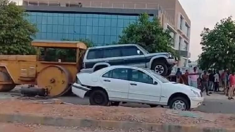 The film crew was shooting a car blast sequence in Bagalur Industrial Area, when the debris from the car hit a family of four.