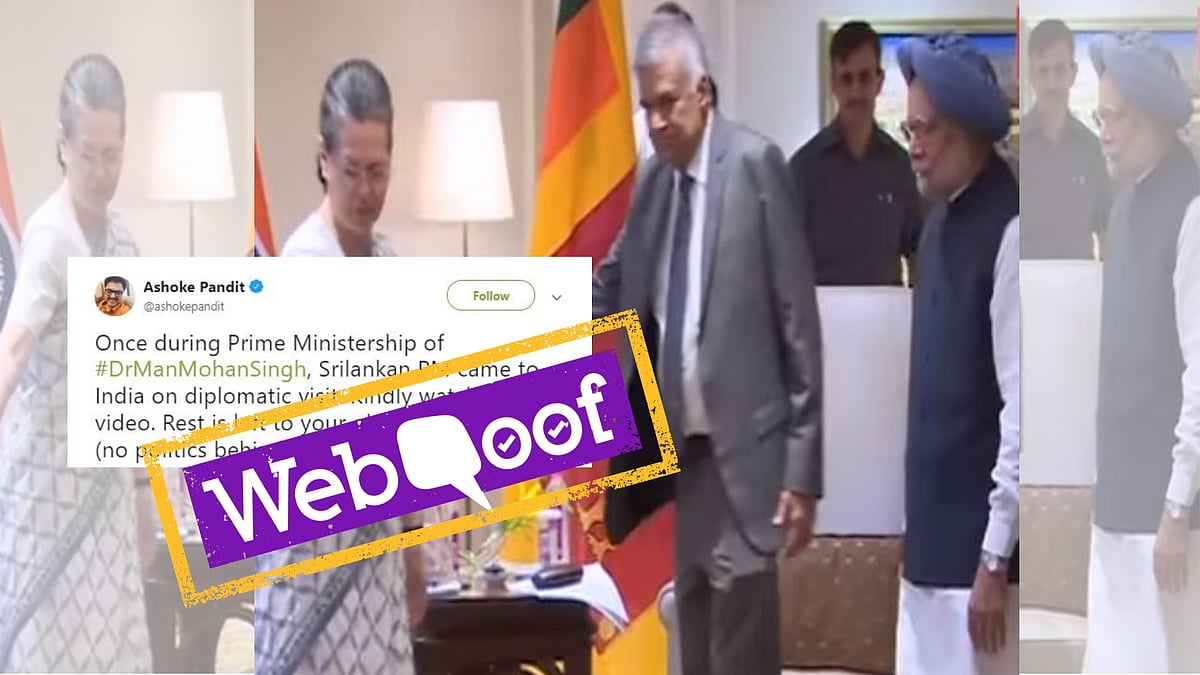 The video shared on social media indicating that former Congress President Sonia Gandhi disrespected Dr Manmohan Singh. 