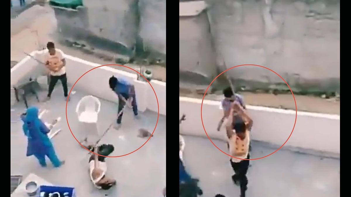 The one in the blue T-shirt and jeans is Dharmender and the one in the peach T-shirt is Anil.