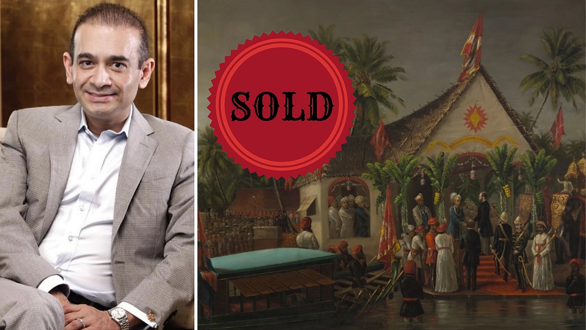 Nirav Modi’s painting collection comprising abstract artist VS Gaitonde’s art (right) fetched a winning bid of Rs 25.24 crore.