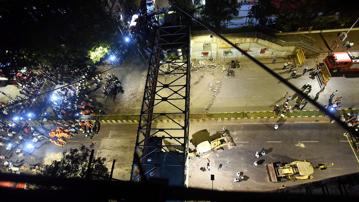 A foot overbridge near the Chhatrapati Shivaji Maharaj Terminus (CSMT) railway station in Mumbai collapsed on Thursday, 14 March.