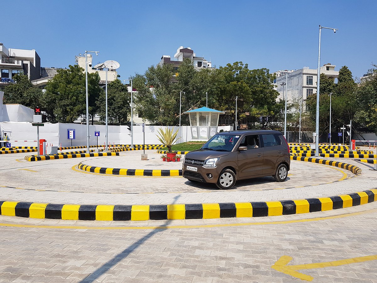 The fully automated driving test track at the Regional Transport Office in Mayur Vihar, Delhi. 