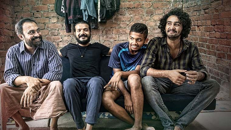 Soubin Shahir, Sreenath Bhasi, Matthew Thomas and Shane Nigam in <i>Kumbalangi Nights.&nbsp;</i>