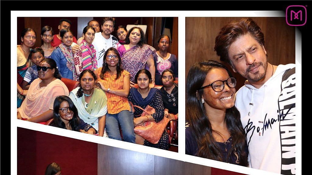 Shah Rukh Khan with acid attack survivors.&nbsp;