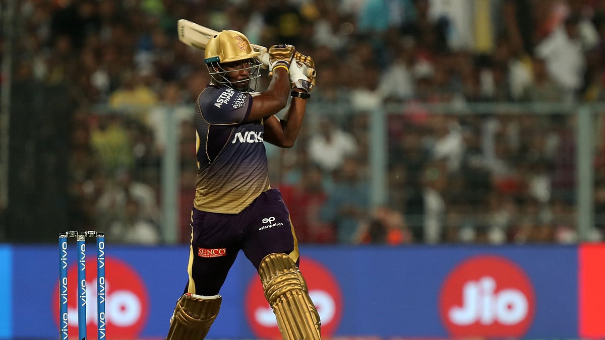 Russell smashed 48 off 17 balls as KKR finished on 218/4 in their 20 overs. 