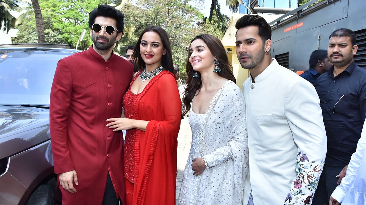 Aditya Roy Kapur, Sonakshi Sinha, Alia Bhatt and Varun Dhawan at the teaser launch.&nbsp;