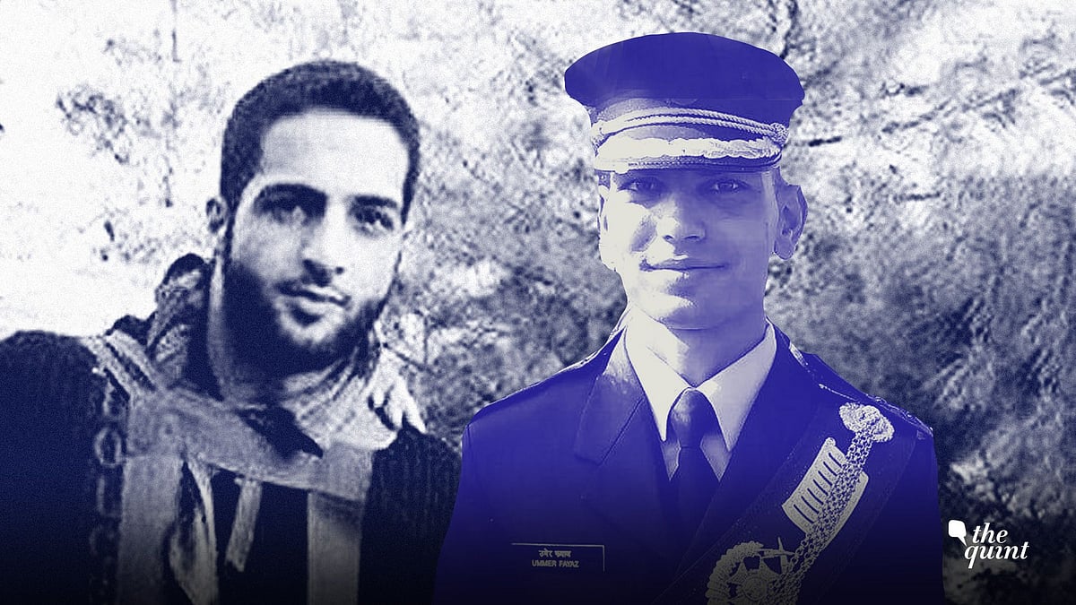 Burhan Wani (L) and Lt Ummer Fayaz (R).