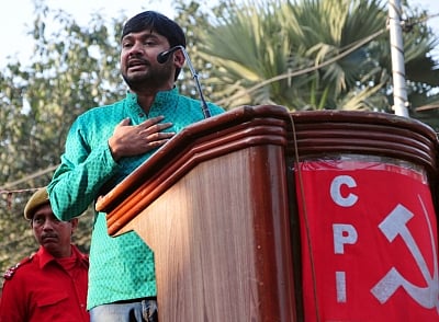 Kolkata: JNU Students Union leader Kanhaiya Kumar addresses during a rally organised to mark the 94th foundation day of the party in Kolkata, on Dec 26, 2018. (Photo: Kuntal Chakrabarty/IANS)