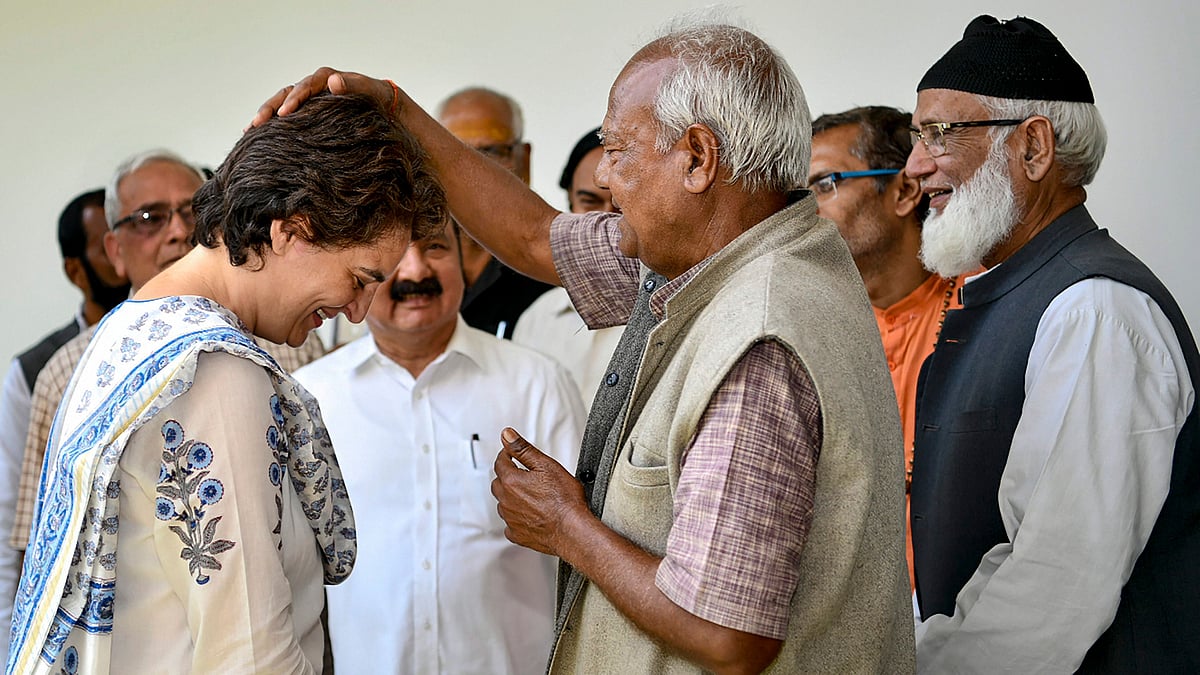  Congress General Secretary Priyanka Gandhi Vadra meets various delegations and groups at a guest house in Raebareli on 28 March.