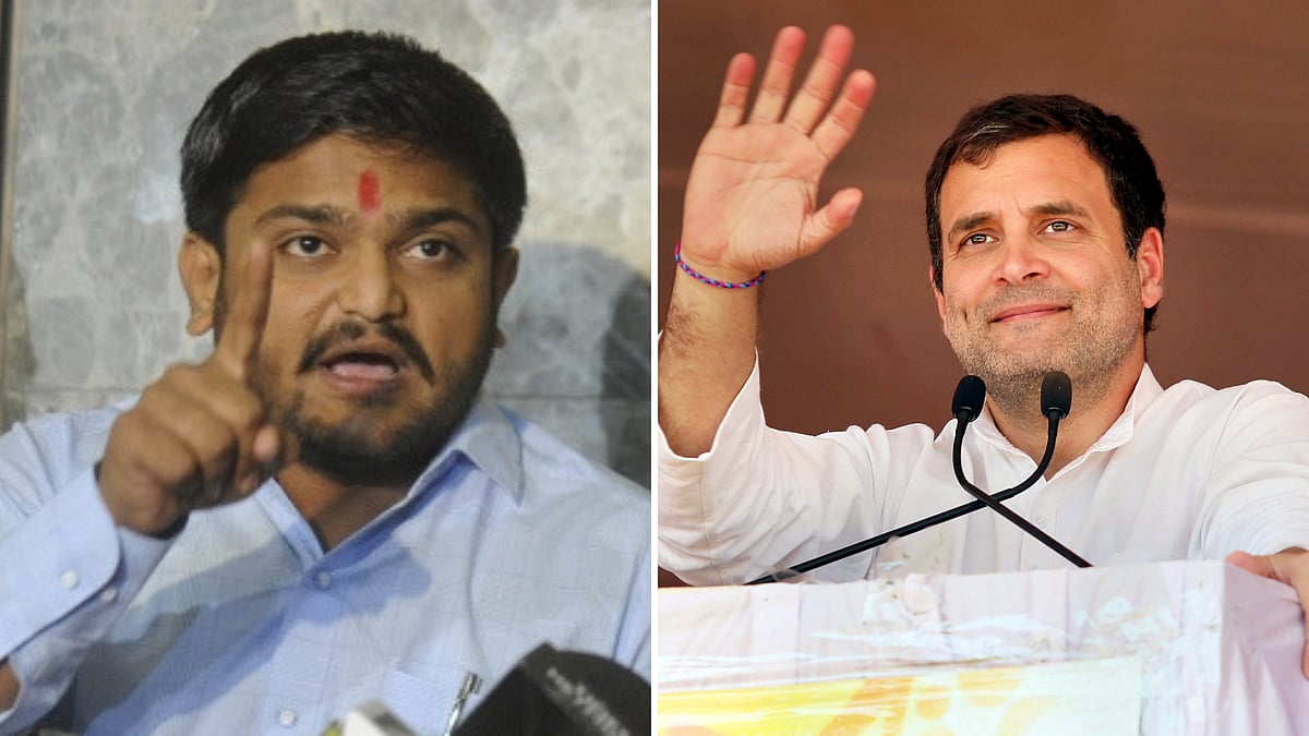 Patidar Leader Hardik Patel and Congress President Rahul Gandhi