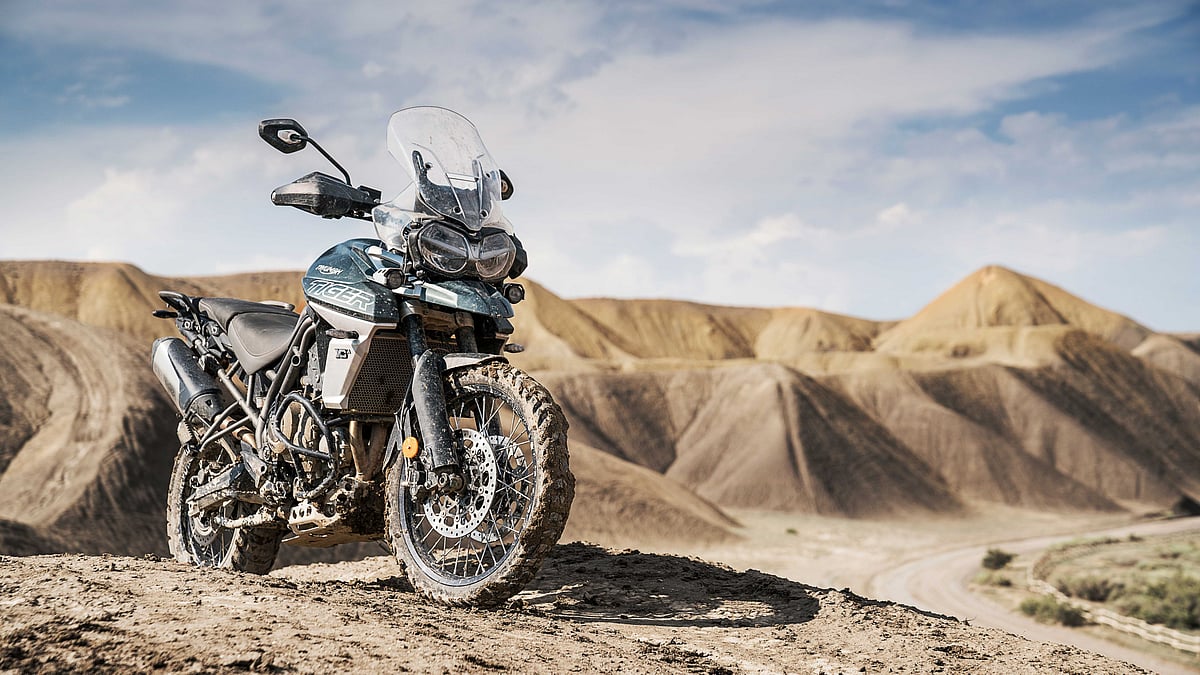 The Triumph Tiger 800 XCA in line-three cylinder engine.&nbsp;