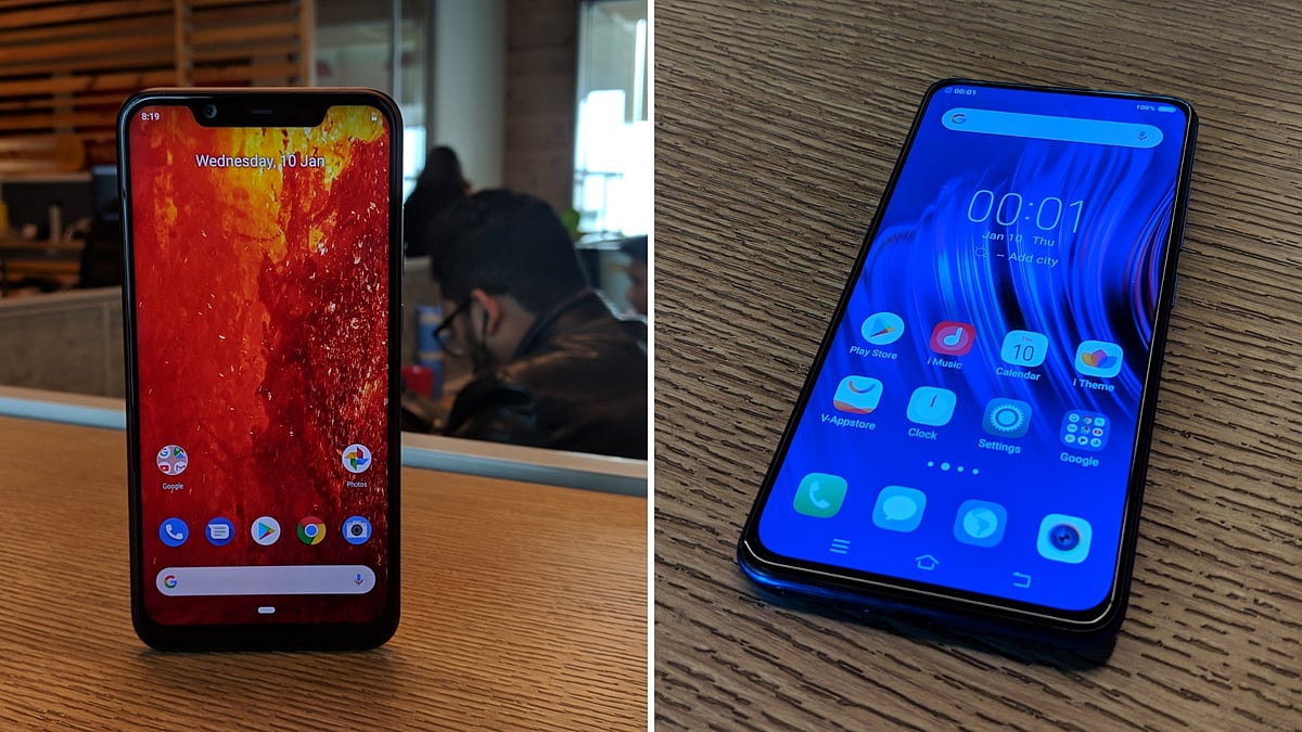 Nokia 8.1 with stock Android (left), Vivo V15 Pro (right)