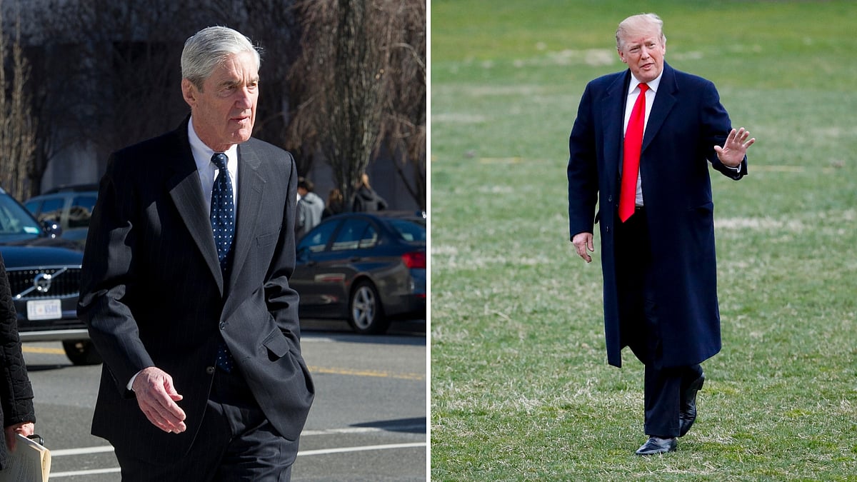 Special Counsel Robert Mueller and US President Donald Trump. The White House claimed the right to block lawmakers from the full Mueller report.
