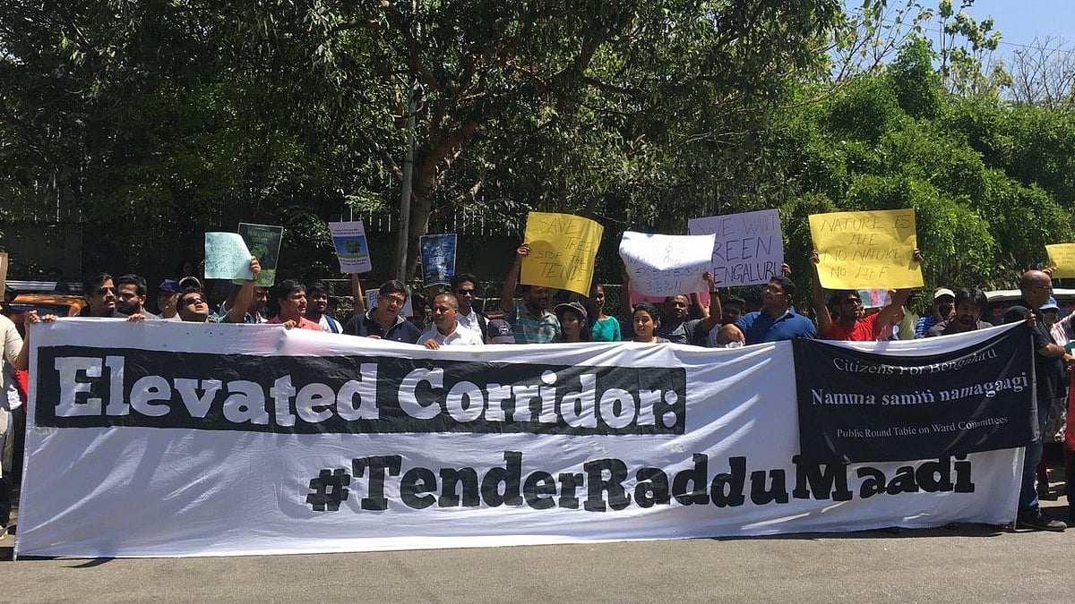 Citizens protest against the proposed elevated corridor in Bengaluru