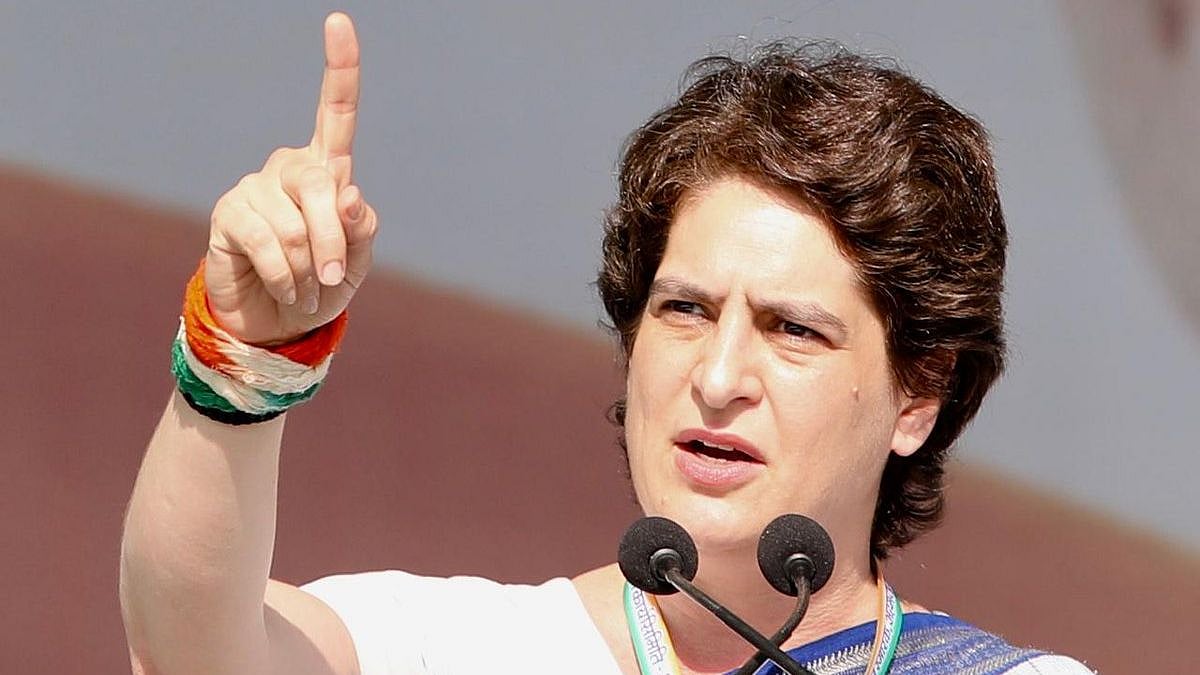 Congress General Secretary UP East Priyanka Gandhi during rally in Gujarat. 