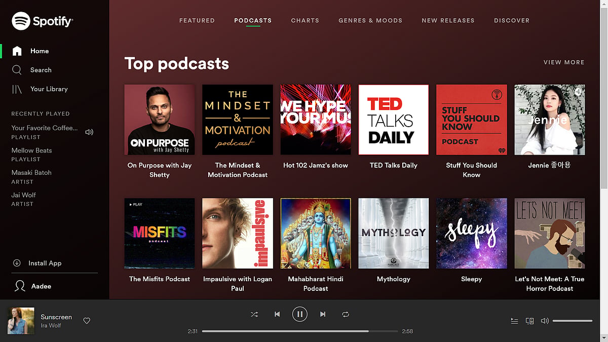 Spotify is available on mobile and desktop as well.