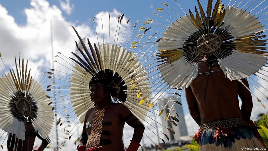 The indigenous protest in Brazil. 