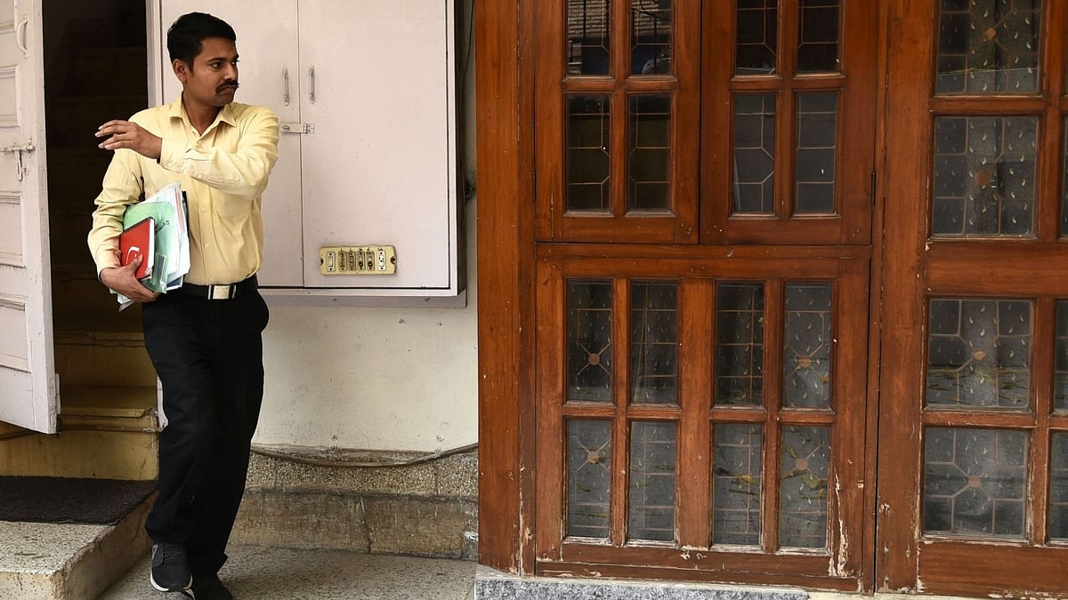 Income Tax sleuths conduct raids at the residential premises of Rajendra Kumar Miglani, former advisor of Madhya Pradesh CM Kamal Nath, in New Delhi on 7 April.