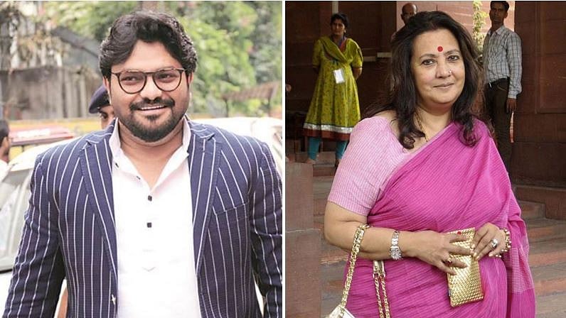 Union Minister Babul Supriyo and TMC candidate Moon Moon Sen. &nbsp;