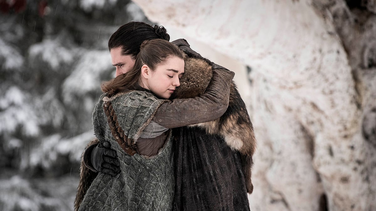 Maisie Williams and Kit Harrington in Game of Thrones.