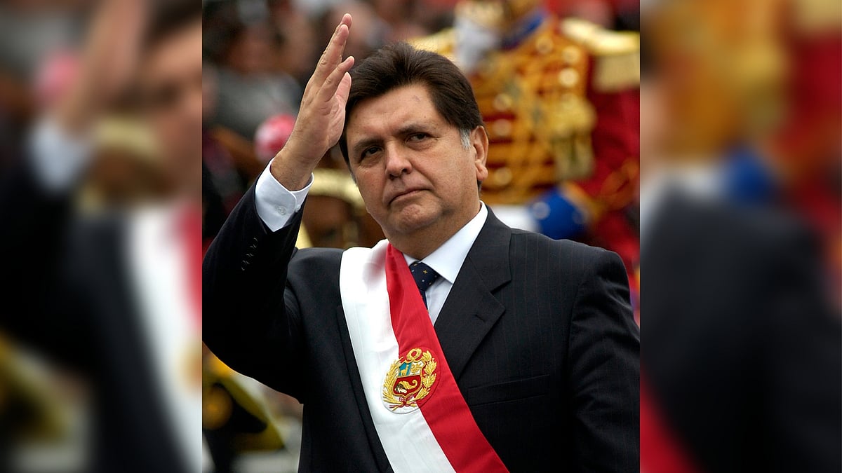 Peruvian President Alan García waves to supporters as he arrives at a military parade marking Independence Day in Lima in Peru in July 2006. Image used for representational purpose only.