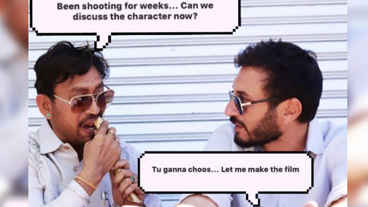 Irrfan Khan and Homi Adjania on the sets of <i>Angrezi Medium</i>.