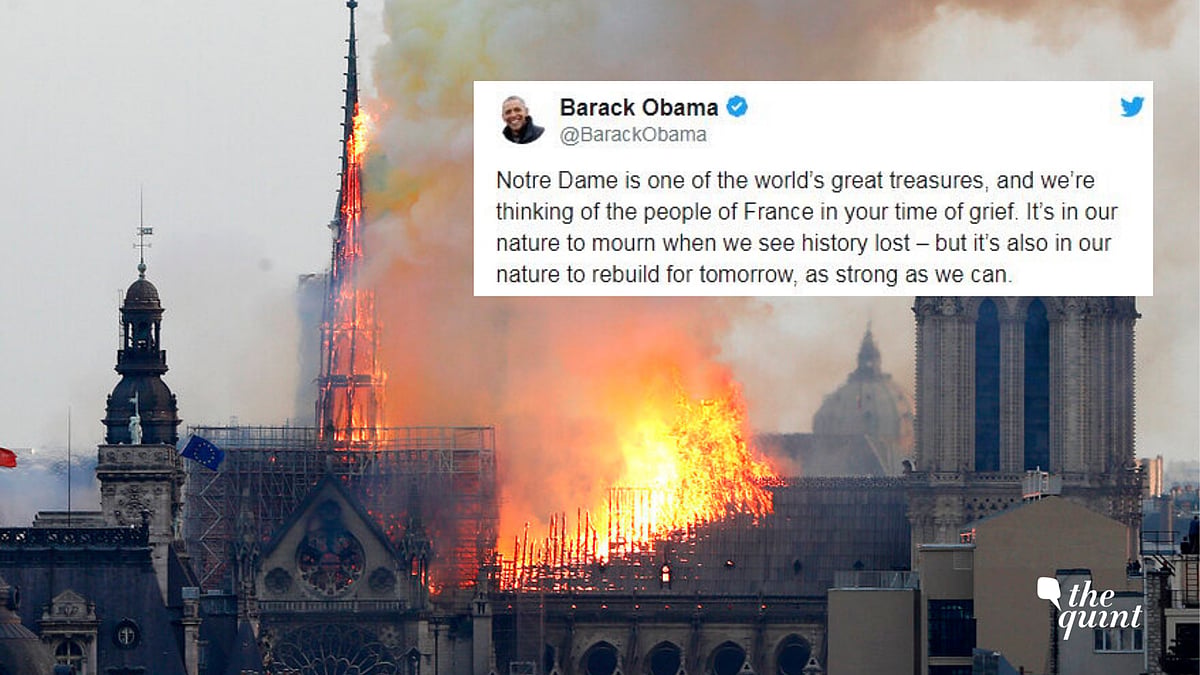  A catastrophic fire engulfed the upper reaches of Paris’ soaring Notre Dame Cathedral. 